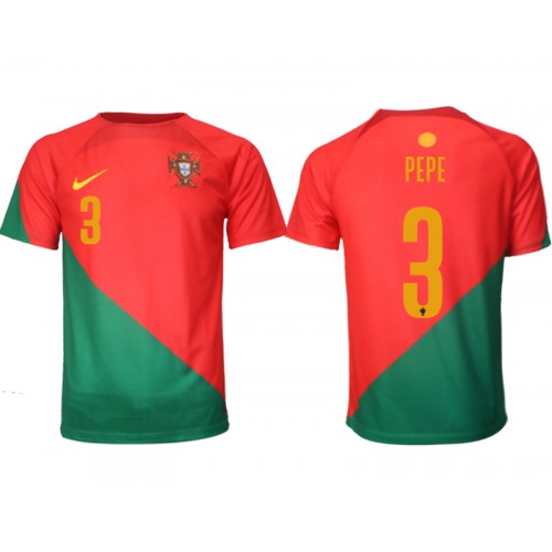Echipament fotbal Portugalia Pepe #3 Tricou Acasa Mondial 2022 maneca scurta